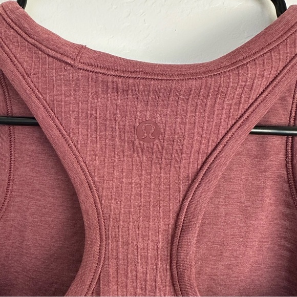 Lululemon Ebb to Street Ribbed Cropped Racerback Tank Top Smoky Red Size 6 - Picture 7 of 12